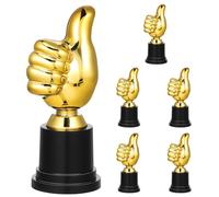 NUOBESTY Thumbs up Trofeo Premio: 6 Mini trofei in plastica da 12,7 cm in Oro, per premi Sportivi, premi per Feste