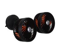 NUOBESTY Ventilatore per Auto a Doppia Testa Ventosa, Ricaricabile da 4000mah, Angoli Regolabili e Rotazione 360°, per Vacanze Estive in Campeggio o Viaggio