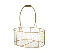 NUOBESTY Wedding Supply Box Ovale in Ferro Dorato con Manico, Cestino Multiuso per Regali Matrimonio e Bomboniere, Cesto Intrecciato per Festa del Primo Mese di Vita del