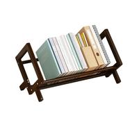 NUODWELL Libreria per bambini, in bambù, da scrivania, per bambini, piccola e semplice, organizer per libri per la cameretta dei bambini (colore noce nero, lunghezza 33 cm), AD629