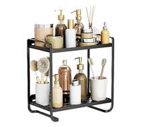 NUODWELL Organizzatore per trucchi da toeletta, a 2 ripiani, organizer per il piano di lavoro del bagno, per la cura della pelle, cosmetici, in metallo, organizer per profumi, comò per camera da letto