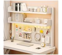 NUODWELL Scaffale organizer da scrivania con morsetto, regolabile, libreria da tavolo per computer, con ripiani portaoggetti e pannello forato, per la privacy dell'ufficio e scrivania da gioco (bianco