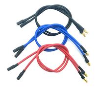 Nuofan 6PCS 3.5mm Banana Gold Bullet Connettore Cavo di prolunga per RC Motore Brushless ESC Cavo di prolunga Filo RC Car Boat Parts (16AWG 30CM) (3.5MM)