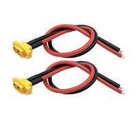 Nuofany 2 pezzi Amass XT60E-M spina maschio connettore della batteria montabile treccia, XT60 connettore di montaggio a pannello con cavo da 30 cm per RC Lipo batteria FPV Racing Aircraft Drone