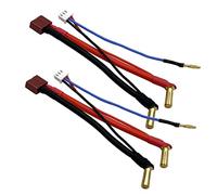 Nuofany Cavo connettore hardcase per auto RC, cavo per auto RC Deans T Plug femmina 90 ° 5 MM Bullet Connector 12AWG per batteria al litio Lipo 2S 7.4 V