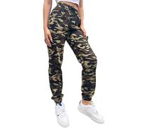 Nuofengkudu Harem Pantaloni della Tuta da Donna Mimetici Elastico Vita Alta Coulisse Tasche Laterali Petite Cargo Joggers alla Caviglia Sportivi Jogging Pants Comodi Sport Running Casual Verde 2XL