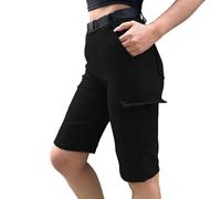 Nuofengkudu Petite Cargo Pantaloncini al Ginocchio Donna con Tasche Estivi Elasticizzati Y2K Shorts Pantaloni Corti Vita Alta Leggeri Basic Punk Eleganti Mare Spiaggia Sportivi Lavoro Casual Nero XL