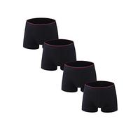 Nuofengkudu Uomo 4 Pack Boxer Intimo Mutande Essentials Shorts Rigonfiamento Tasca Pantaloncini Elastico Morbido Cotone Traspiranti Briefs Lingerie Nero Dimensione XXXXXL Girovita 120-126CM