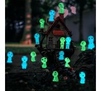 NUOGUAYI 20 Pezzi Elfi Degli Alberi Luminosi, Princess Mononoke, Figurine in Miniatura di Fantasmi, Elfi da Giardino, Mini Fantasma Luminoso, Adatti per Prati,Micropaesaggi, Accessori da Giardino (C)