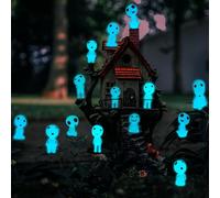 NUOGUAYI 20 Pezzi Elfi Degli Alberi Luminosi, Princess Mononoke, Figurine in Miniatura di Fantasmi, Elfi da Giardino, Mini Fantasma Luminoso, Adatti per Prati,Micropaesaggi, Accessori da Giardino (A)