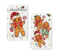 NUOGUAYI Strofinacci Cucina Natalizio, 2 Pezzi Strofinacci Natale, Asciugamani in Microfibra, Morbidi e Assorbenti, 43 X 66 cm Strofinacci Cucina, Asciugamano Natalizio (A)