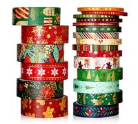NUOGUAYI Washi Tape Noël, Ruban Adhésif Papier Décoratif, Masking Tape, Tape Pastel Auto-adhésif, Washi Tape, pour Scrapbooking Artisanat de Bricolage (A)