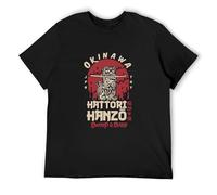 NUOKANG Hattori Hanzo Sword And Sushi Okinawa Japan Characters T-Shirt T-Shirt Black L