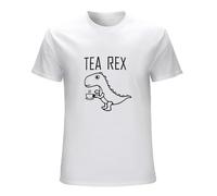 NUOKANG Tea Rex Funny Mens Cotton Tee T-Shirt T-Shirt White XL