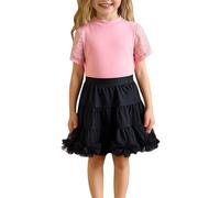 Nuoke completi estivi bambina,European And American Style Patchwork Short Sleeved T Shirt With Puffy Skirt Dress Comfortable And Cute. Neonato (Pink, 6-7 Years)