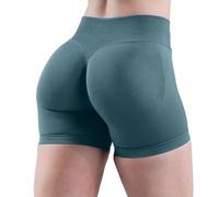 Nuoke Leggings anticellulite,High Waist Biker Shorts for Women No Front Seam Soft Hidden Butt Scrunch Shorts Workout Gym Nebbia Fitness (Green, XL)