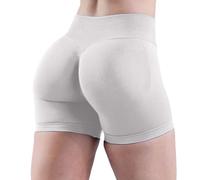 Nuoke Leggins 3D anticellulite,High Waist Biker Shorts for Women No Front Seam Soft Hidden Butt Scrunch Shorts Workout Gym Nebbia Fitness (White, S)