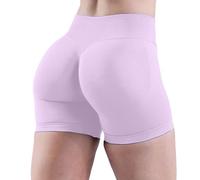 Nuoke Leggins Compressione Graduata Donna,High Waist Biker Shorts for Women No Front Seam Soft Hidden Butt Scrunch Shorts Workout Gym Nebbia Fitness (RD1, XL)