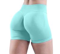Nuoke Leggins fittabella 3D anticellulite,High Waist Biker Shorts for Women No Front Seam Soft Hidden Butt Scrunch Shorts Workout Gym Nebbia Fitness (Mint Green, XL)