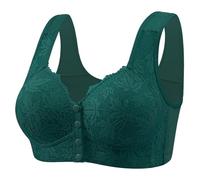 Nuoke Reggiseno,Thin Laceless Comfortable Breathability Underwear Large Size Buckle Female Bra Deep V Neck Vest Bralette Wireless Bra Palla per Lavatrice (Green, 40)