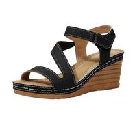Nuoke sandali donna estive,sandalo donna,Womens Sandals Sandals Comfortable 2026 Summer Heels Open Toe Casual Shoes Spring Elegant Ladies Sandal Ciabattine Estate (Black, 41)