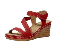 Nuoke sandali donna,sandali eleganti donna,Womens Sandals Sandals Comfortable 2026 Summer Heels Open Toe Casual Shoes Spring Elegant Ladies Sandal Ciabattine Estate (Red, 42)