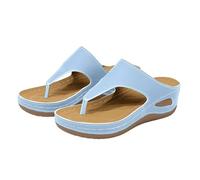 Nuoke scarpe estive donna,sandalo donna estivo,Women's Everyday Retro Comfortable And Versatile Thong Ciabatte Inverno (Sky Blue, 43)