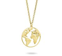 Nuoli® Collana a sfera del mondo (45 cm) per uomo e donna, a scelta in argento, oro e oro rosa, Acciaio inossidabile