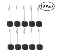 Nuolux 10pcs Cube Base Memo Photo Holder Clip Nota (Black) Nota Clip