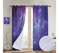 NUOMANAN - Tende moderne in stile rustico, con immagine di lune e universo dalla superficie della terra, stampa artistica a tema galassia, marrone, giallo, bianco, design drappeggi, 2 pannelli per camera da letto e cucina 84" W x 100"L Color04