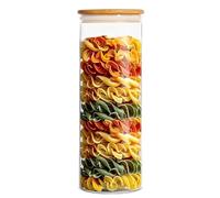 NUOOO Barattoli in vetro borosilicato con coperchio, ermetici, per spaghetti, farina, caffè, biscotti, spezie (2100 ml, 1 confezione)