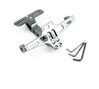NUOSDEX Kit di Eliminazione del Supporto della Lampada Dell'indicatore di Direzione Posteriore Supporto Universale Regolabile per Targa per Motocicletta Telaio per Targa Portatarga Moto(Gray)
