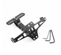 NUOSDEX Kit di Eliminazione del Supporto della Lampada Dell'indicatore di Direzione Posteriore Supporto Universale Regolabile per Targa per Motocicletta Telaio per Targa Portatarga Moto(Black)