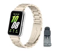 nuosiweilang Bracciale Compatibile con Samsung Galaxy Fit3 Cinturino in metallo in acciaio inox sostituzione braccialetto WatchBand Accessori per Galaxy Fit 3 SM-R390 Bianco Sporco