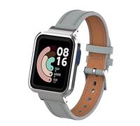 nuosiweilang Compatibile con Xiaomi Mi Watch Lite/Redmi Watch Cinturini, Mi Watch Lite Bracciale Cinturino in Pelle Grigio 205 mm