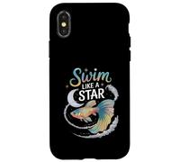 Nuota come una stella Cosmic Betta Fish Art Custodia per iPhone X/XS