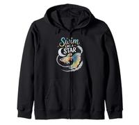 Nuota come una stella Cosmic Betta Fish Art Felpa con Cappuccio