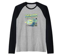 Nuota Mamma a Un Piccolo Nuotatore competitivo di Marea Maglia con Maniche Raglan