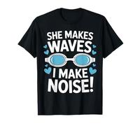 Nuotare lei fa le onde I Make Noise Divertente Nuoto Maglietta