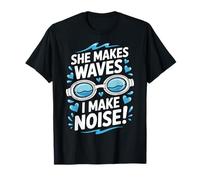 Nuotare lei fa le onde I Make Noise Divertente Nuoto Maglietta