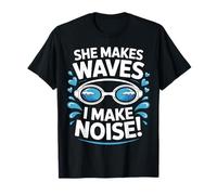 Nuotare lei fa le onde I Make Noise Divertente Nuoto Maglietta
