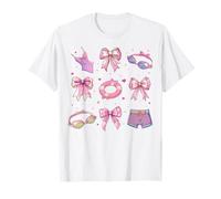 Nuotatore Nuotatore Nuoto Ragazza Coquette Bow Rosa Mamma Maglietta