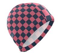 Nuotatori a scacchiera nera e rosa per le signore Capelli corti impermeabili cuffie da nuoto per le donne Protezione dei capelli e riduzione della resistenza gorras de natacion para mujer