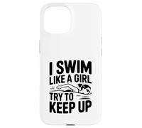 Nuoto come una ragazza cerca di tenere il passo Custodia per iPhone 15