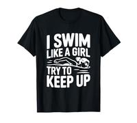 Nuoto Come Una Ragazza Cerca di Tenere Il Passo Maglietta