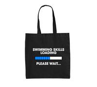 Nuoto Competenze Carico Please Wait - Tela Borsa - Nuotatore Piscina Divertente