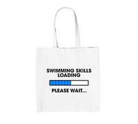 Nuoto Competenze Carico Please Wait - Tela Borsa - Nuotatore Piscina Divertente