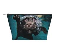 Nuoto del cane Labrador Retriever nero, Borsa da toilette Borsa per trucco Borsa per cosmetici Borsa da toilette da viaggio portatile