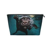 Nuoto del cane Labrador Retriever nero, Borsa da toilette Borsa per trucco Borsa per cosmetici Borsa da toilette da viaggio portatile