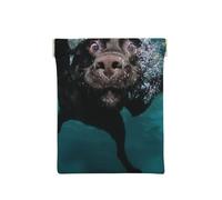 Nuoto del cane Labrador Retriever nero, Spremere il portafoglio superiore da donna Borsa portaoggetti Piccola portamonete Portamonete